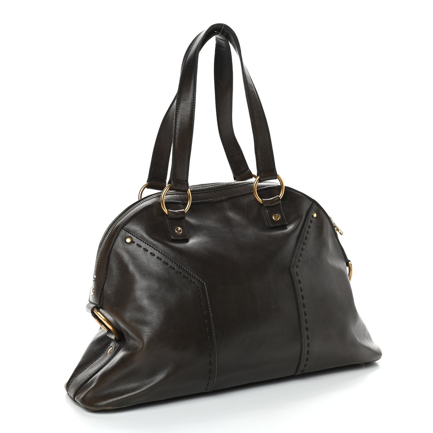 Calfskin Large Muse Dark Brown