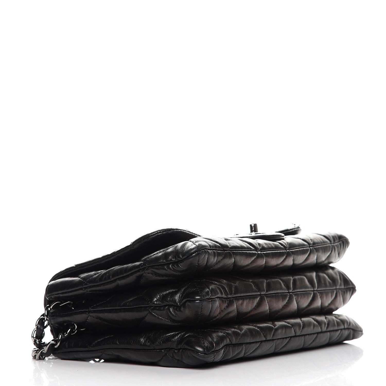 Chanel Lambskin Quilted 3 Accordion Flap Bag Black 4 of 12