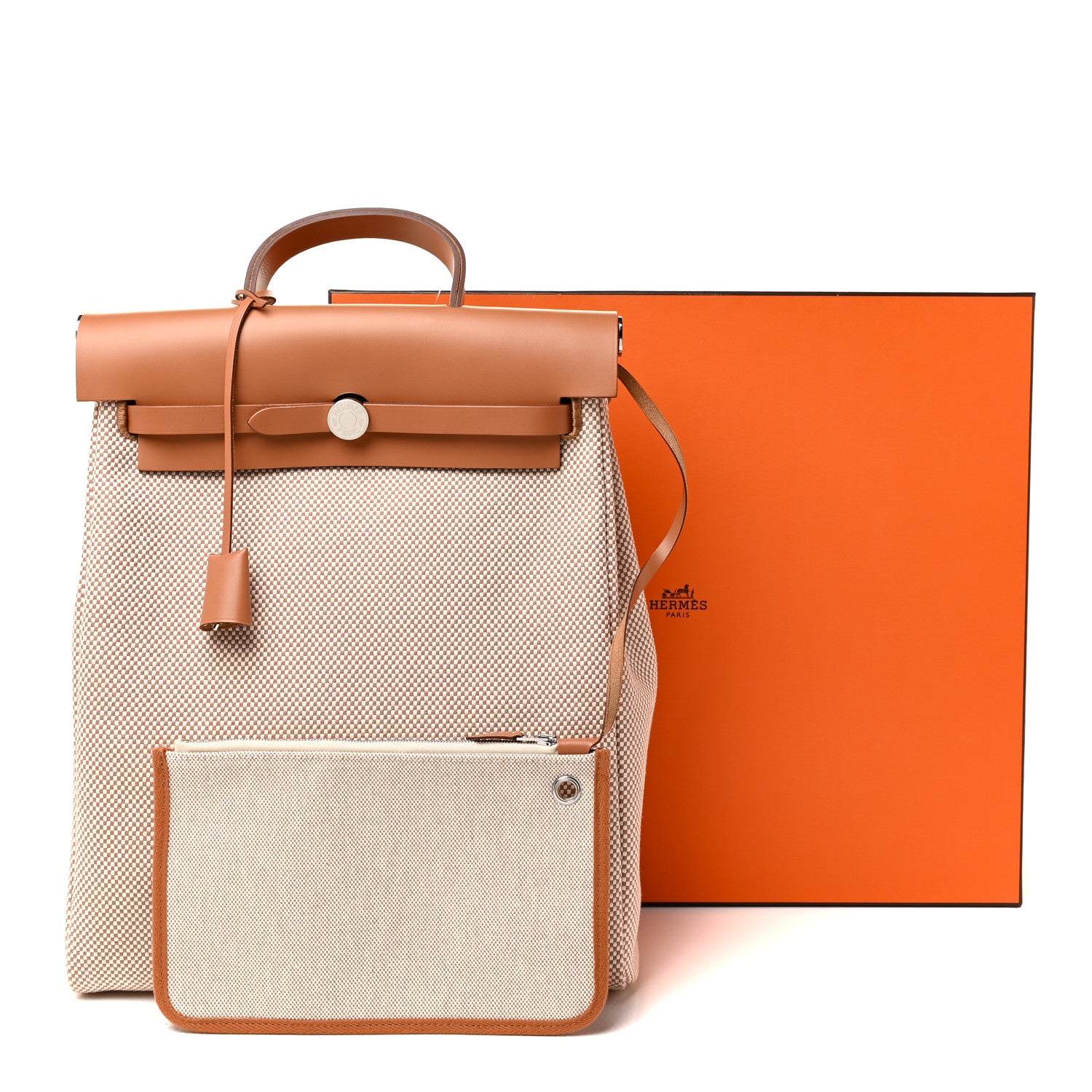 Hermes Vache Hunter Criss Viking Herbag a Dos Retourne Backpack Ecru Beige Naturel 12 of 12