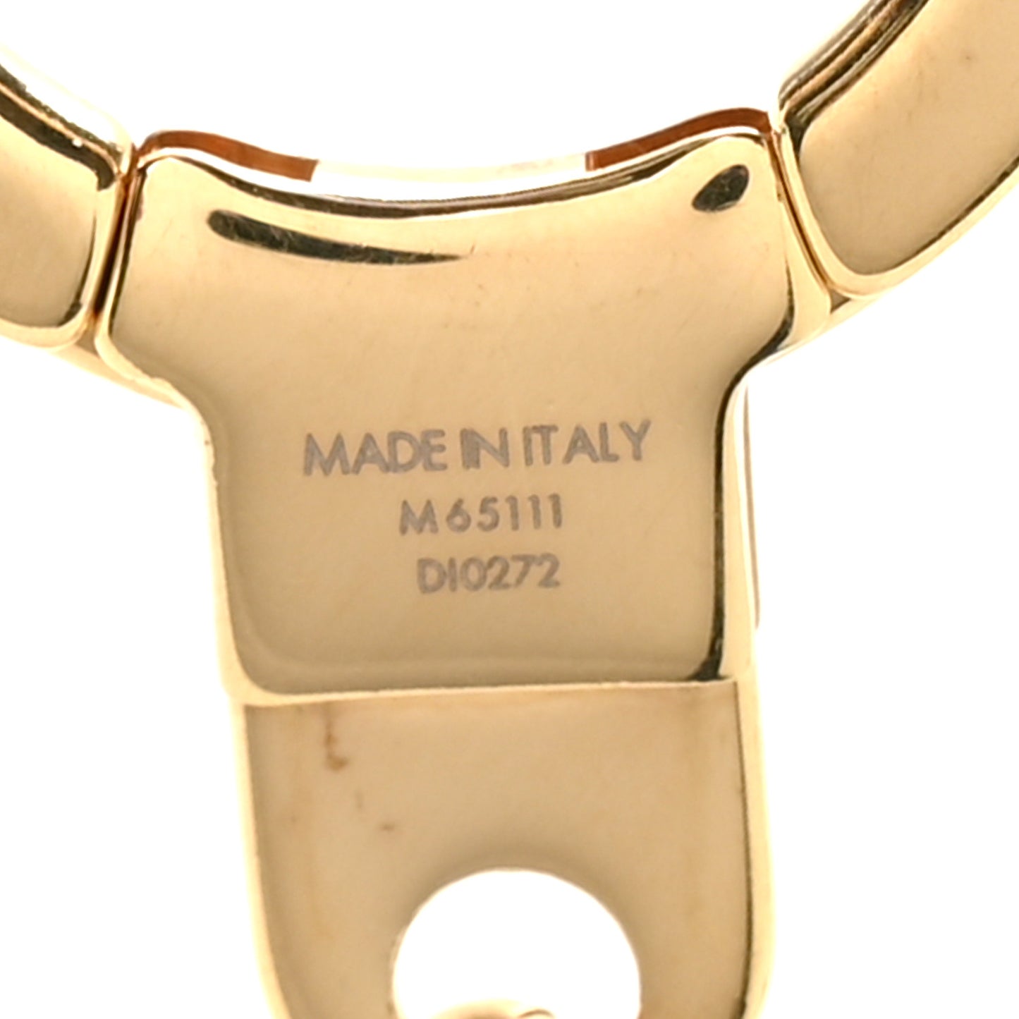 Brass Enamel Fleur De Monogram Bag Charm Chain Gold