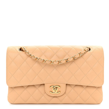 Chanel Caviar Quilted Medium Double Flap Beige 1 of 10