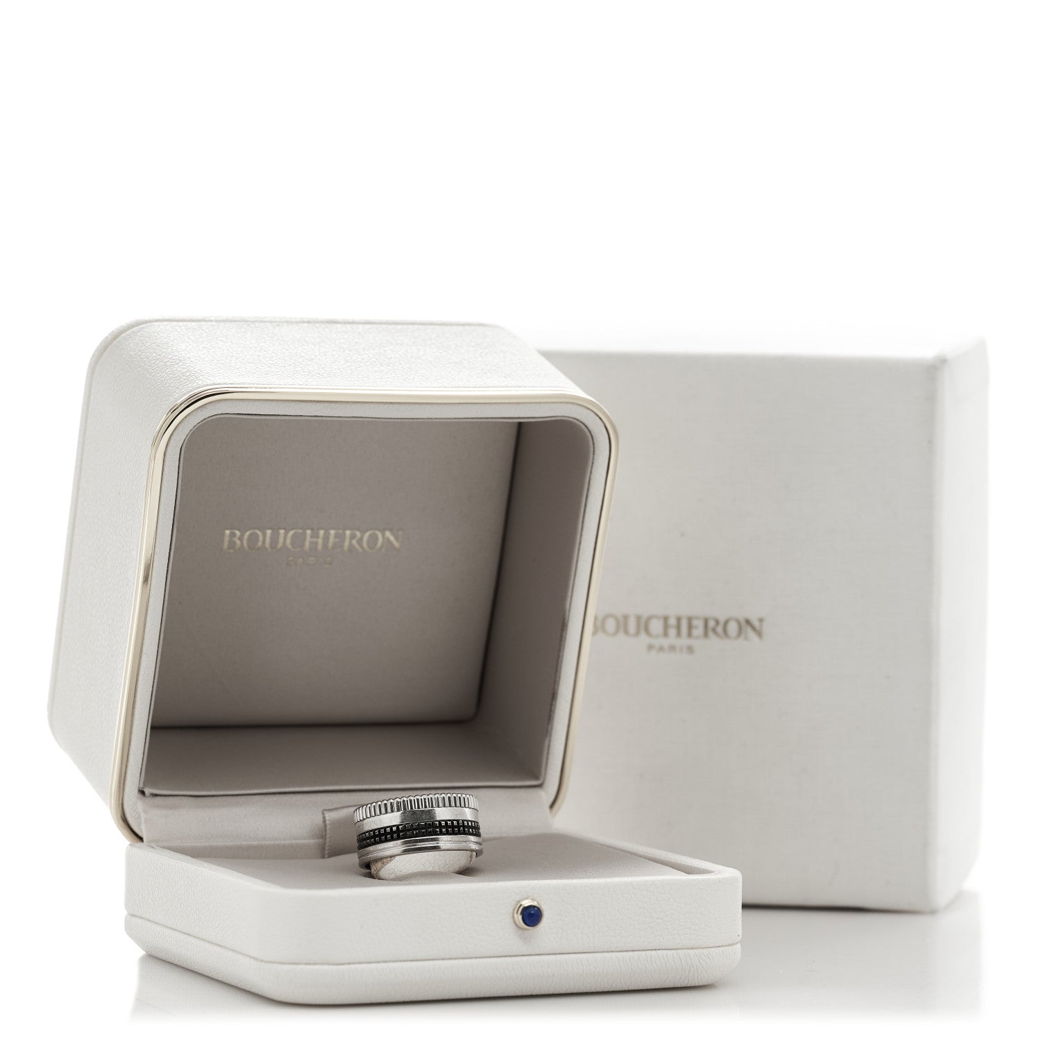 Boucheron 18K White Gold PVD Large Quatre Classique Ring 69 12.5 7 of 7