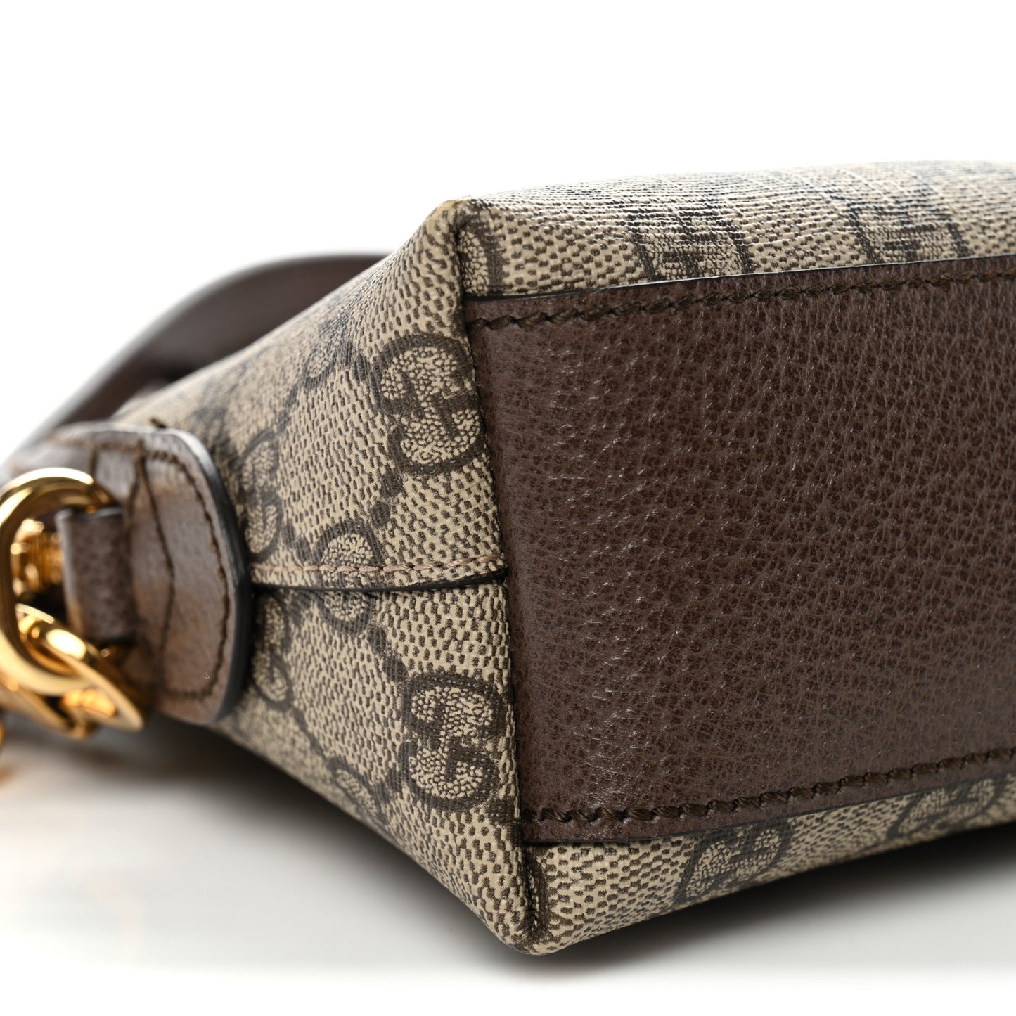 GG Supreme Monogram Textured Dollar Calfskin Web Small Ophidia Dome Shoulder Bag Beige Ebony New Acero