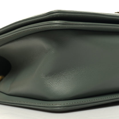Chanel Calfskin Quilted Medium Boy Flap Dark Green 9 of 10
