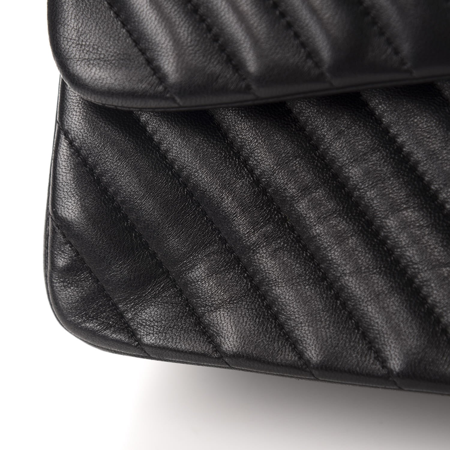 Chanel Lambskin Chevron Quilted Jumbo Double Flap So Black 11 of 19
