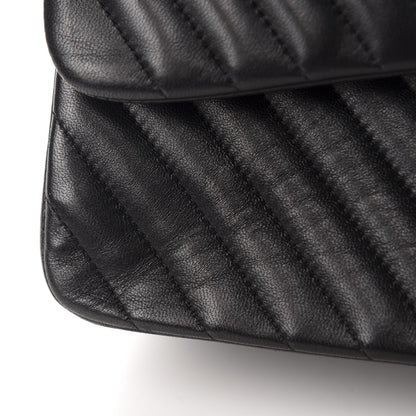 Chanel Lambskin Chevron Quilted Jumbo Double Flap So Black 11 of 19