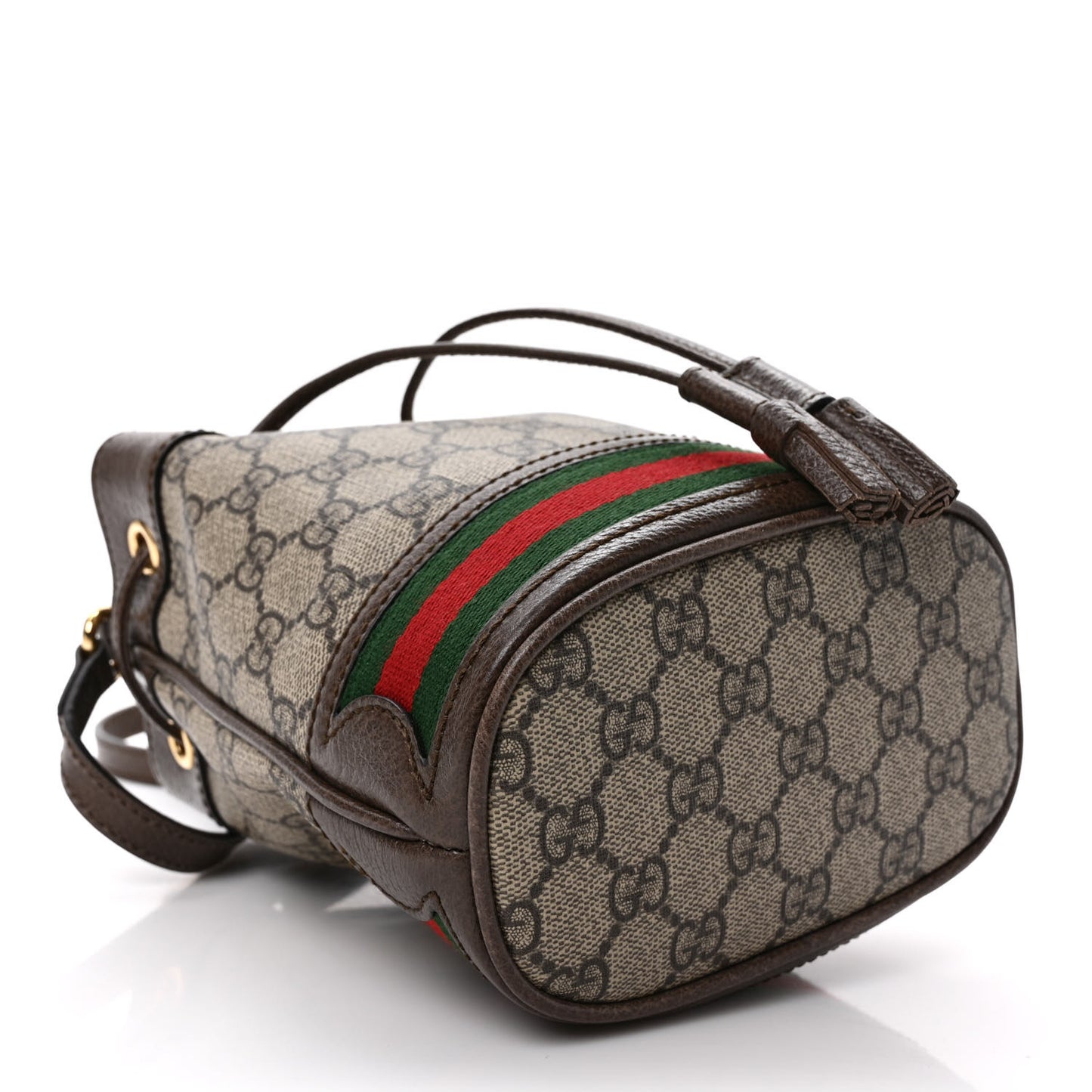 GG Supreme Monogram Web Mini Ophidia Bucket Bag Brown