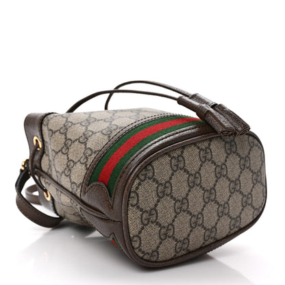 Gucci GG Supreme Monogram Web Mini Ophidia Bucket Bag Brown 4 of 7