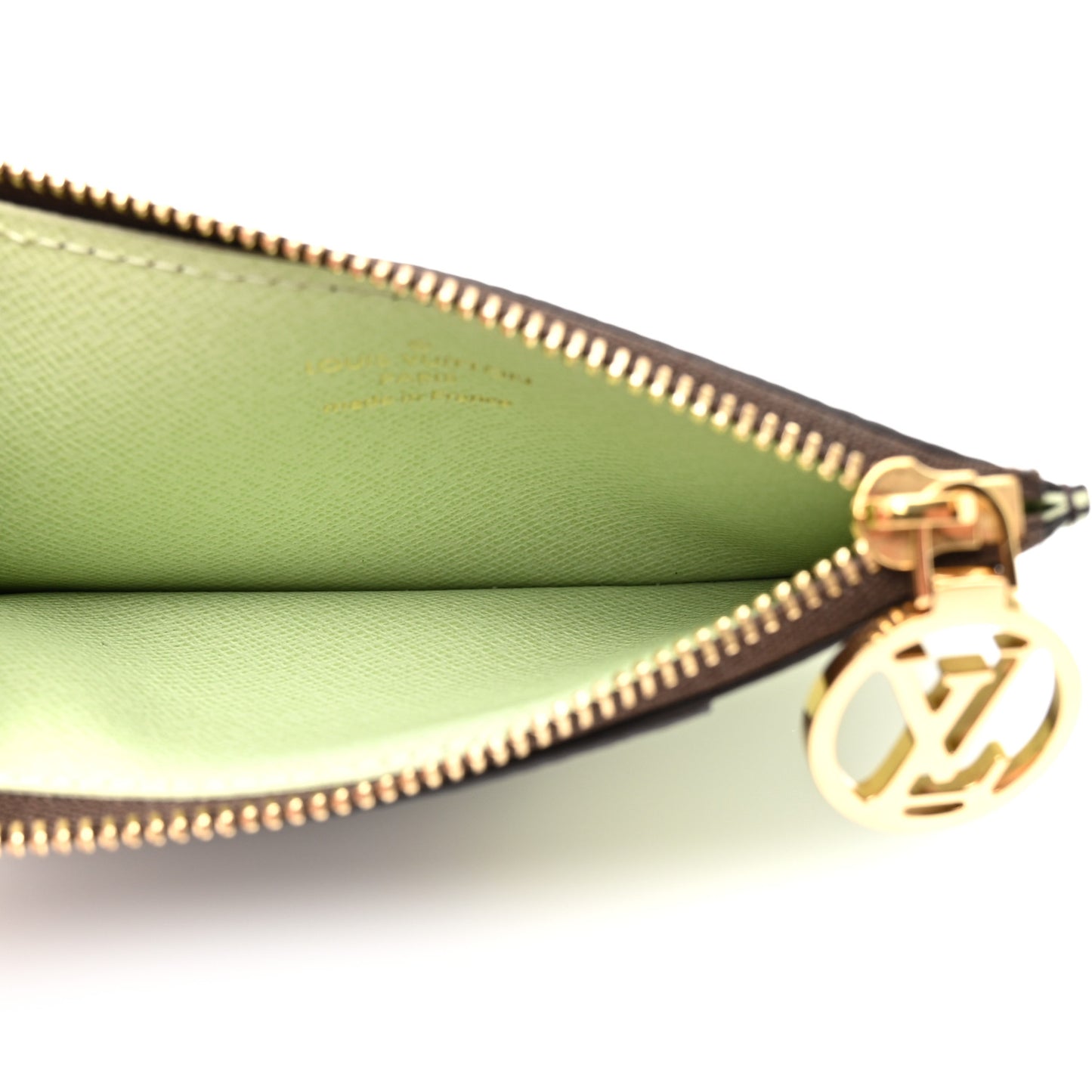 Monogram Coin Card Holder Light Green