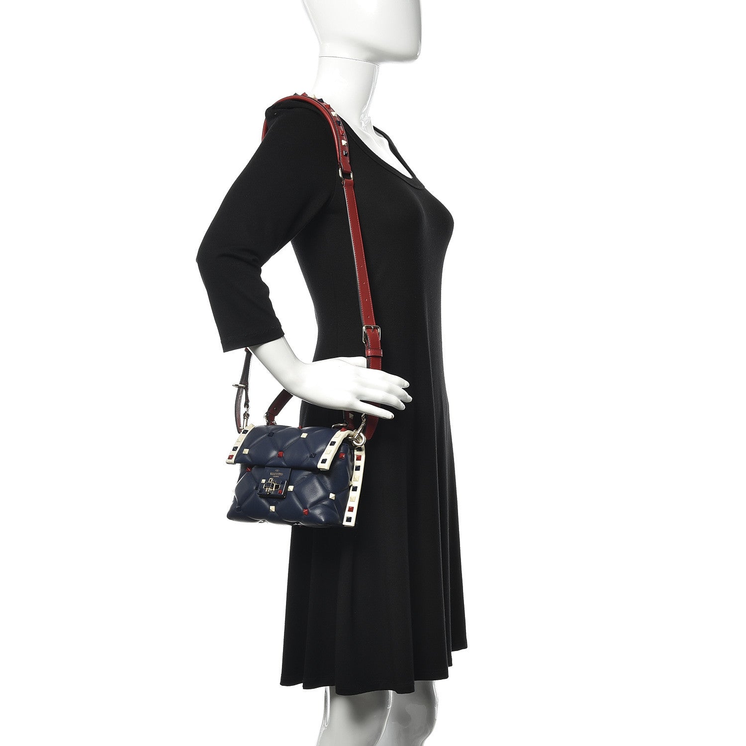 Valentino Garavani Nappa Mini Candystud Top Handle Bag Navy 2 of 13