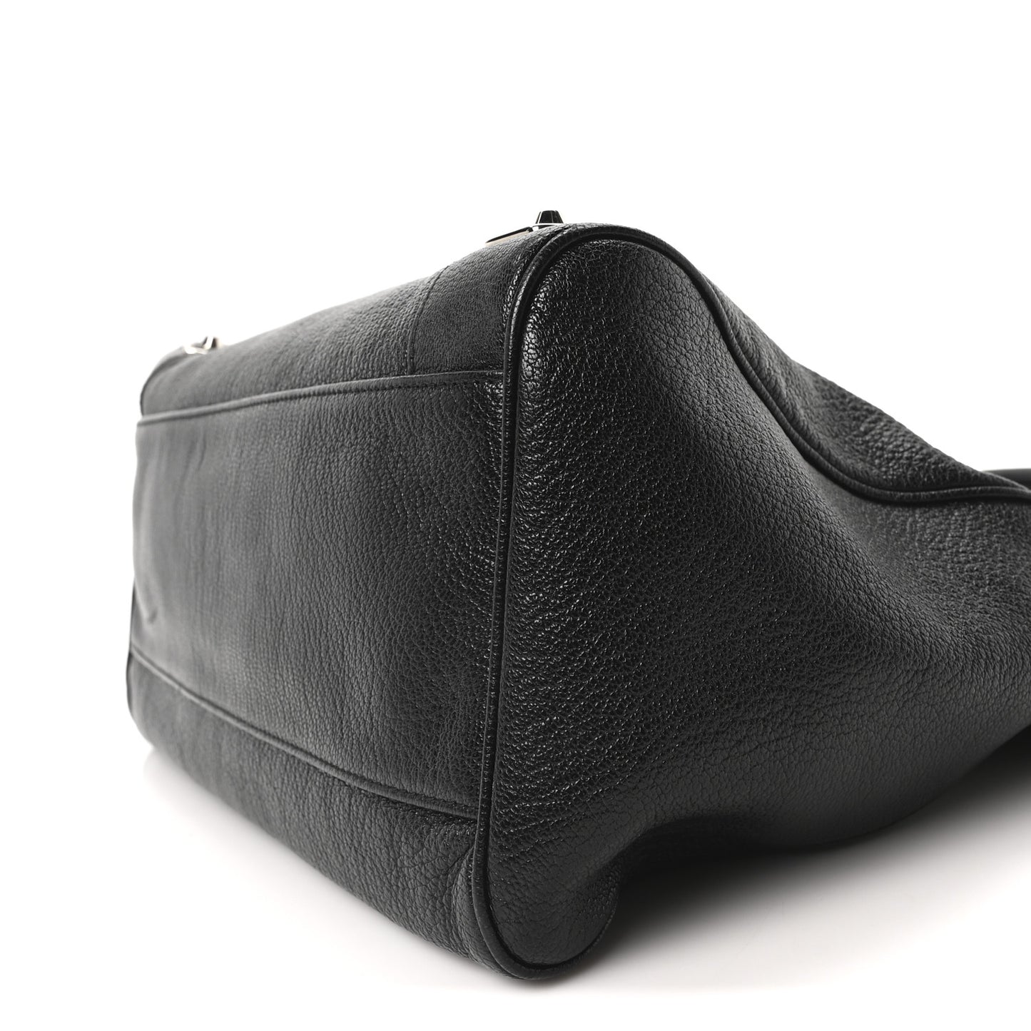 Chevre Silver Metallic Edge Hardware Velo Black