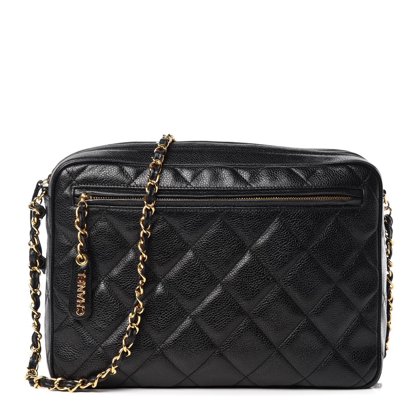 Caviar Quilted Camera Case Black