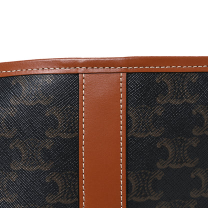 Celine Triomphe Canvas Calfskin Small Bucket Bag Tan 8 of 11