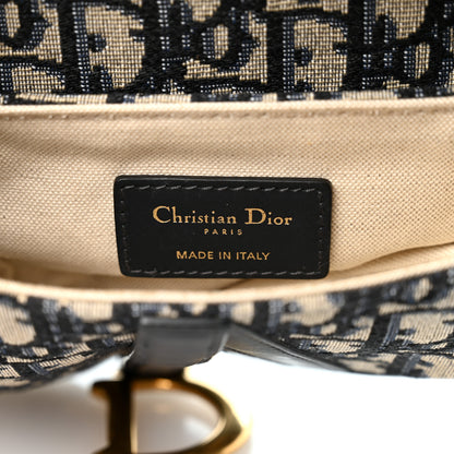 Christian Dior Oblique Mini Saddle Bag With Strap Blue 6 of 10