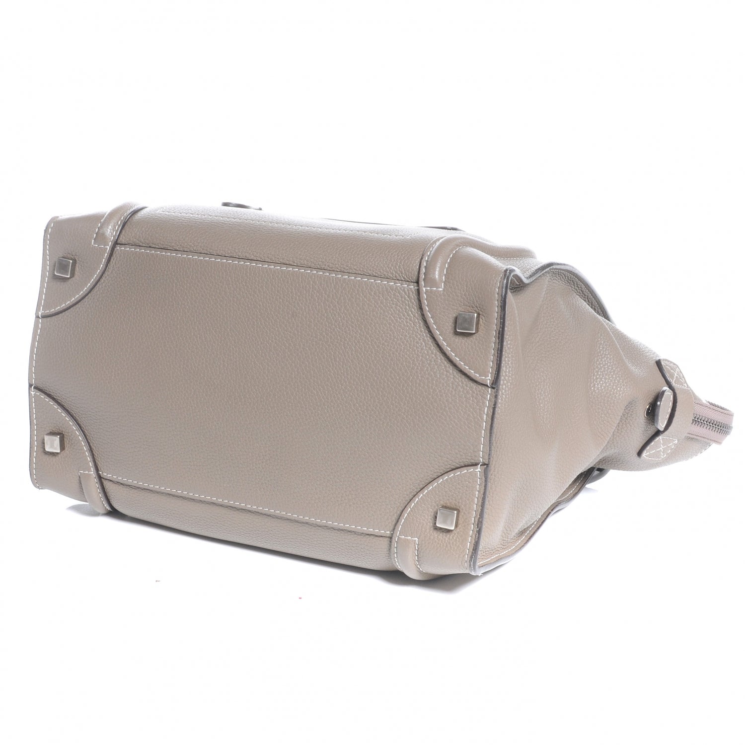 Celine Drummed Calfskin Mini Luggage Bag Souris 4 of 8