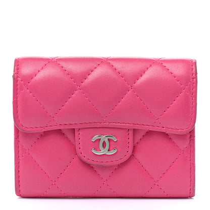 Chanel Lambskin Quilted Flap Card Holder Wallet Pink 1 of 14