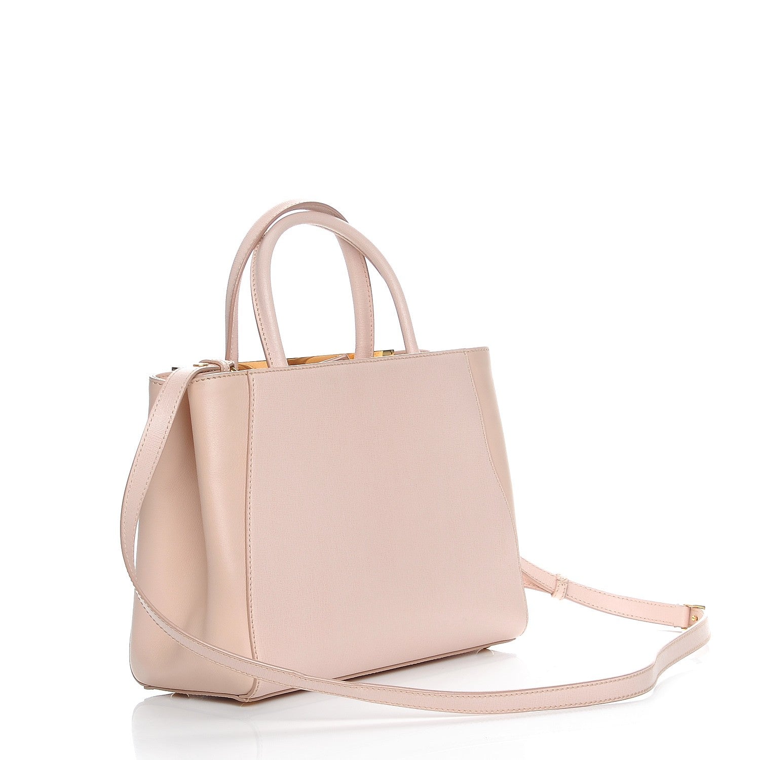 Fendi Vitello Elite Flamingo Petite 2Jours Tote Rosa Plaster 4 of 9