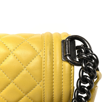 Chanel Calfskin Quilted Medium Boy Flap Yellow 11 of 11