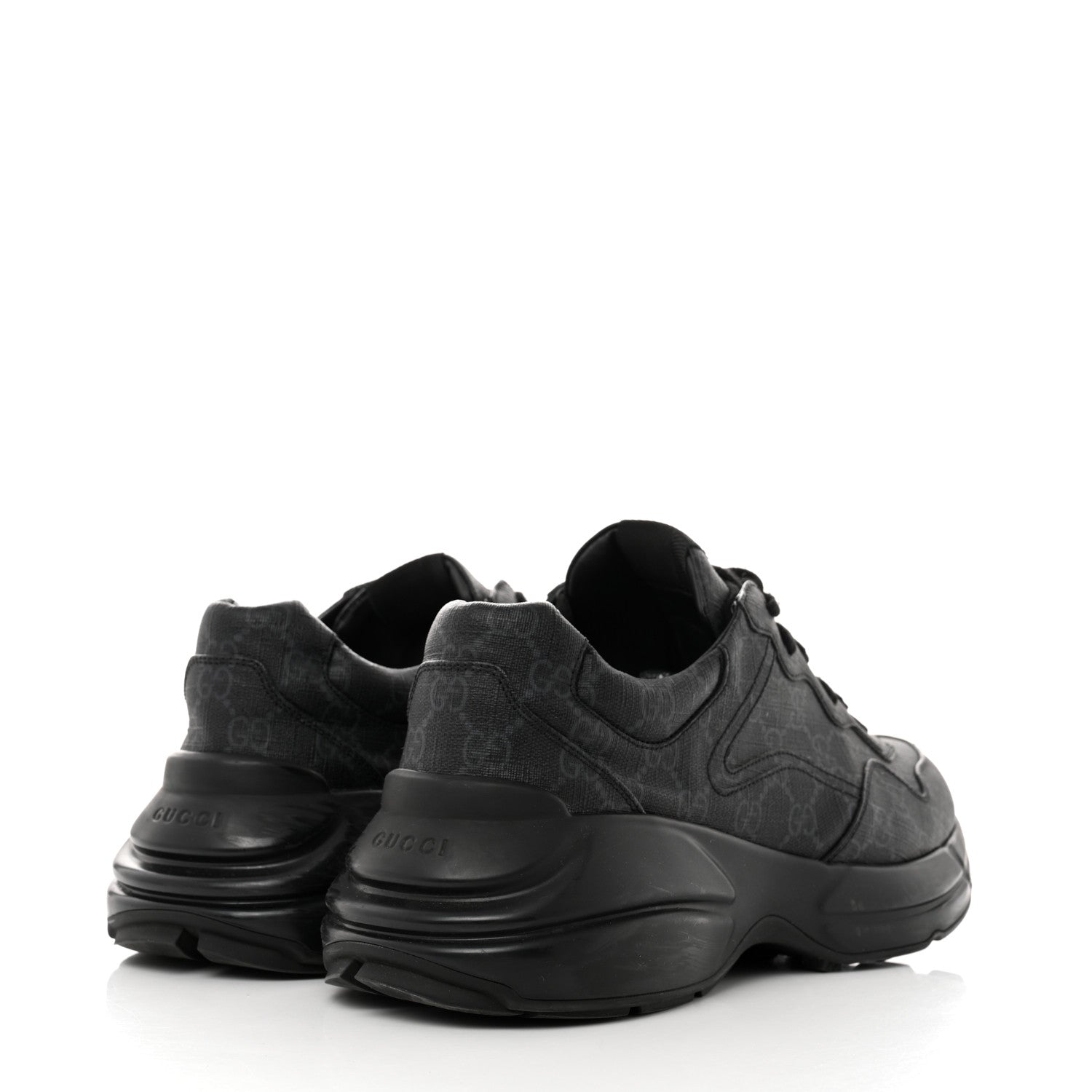 Gucci GG Supreme Monogram Mens Rhyton Sneakers 10.5 Black 4 of 8