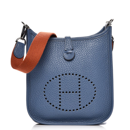 Hermes Taurillon Clemence Amazone Evelyne TPM Bleu Agate Cuivre 1 of 9