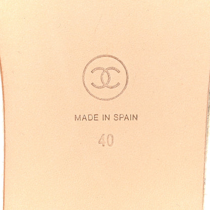 Chanel Patent Calfskin Crystal CC Espadrille Slip On Sandals 40 Black 8 of 9