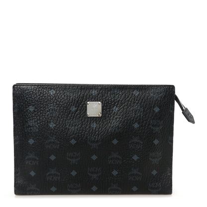 MCM Visetos Medium Zip Pouch Black 1 of 9
