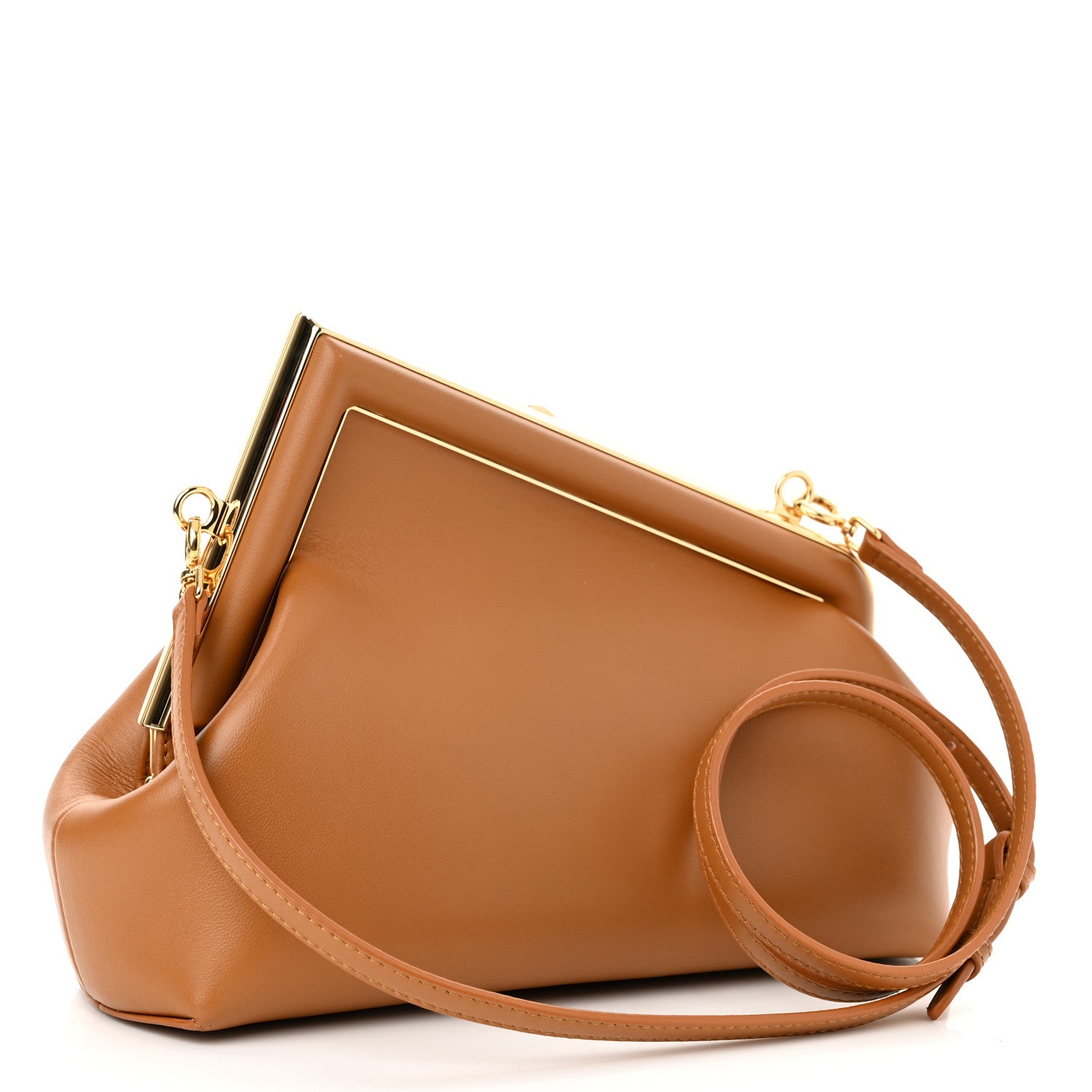 Fendi Shiny Nappa Small Fendi First Caramello 3 of 10