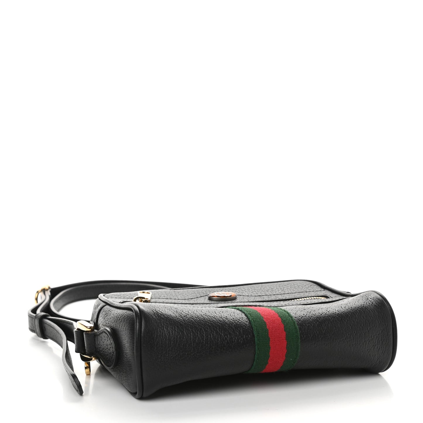 Calfskin Web Mini Ophidia Shoulder Bag Black