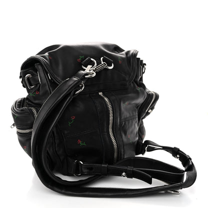 Alexander Wang Lambskin Rose Studded Mini Marti Convertible Backpack Black Rhodium Hardware 3 of 9