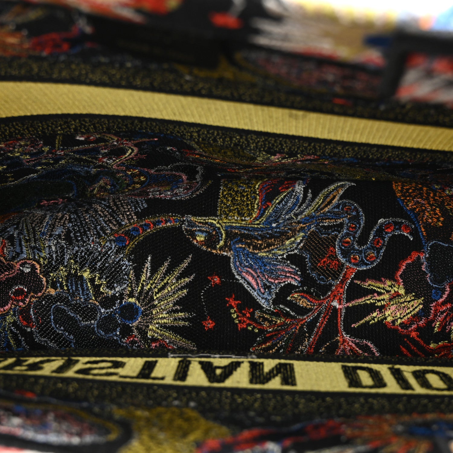 Christian Dior Canvas Zodiac Fantastico Embroidered Medium Book Tote Black Multicolor 5 of 13