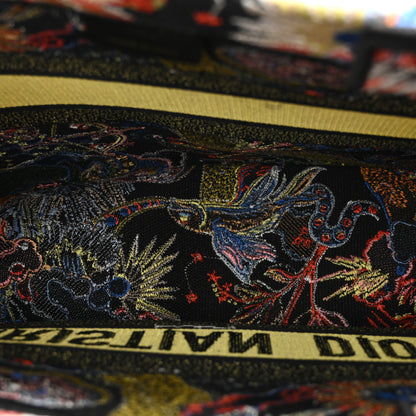 Christian Dior Canvas Zodiac Fantastico Embroidered Medium Book Tote Black Multicolor 5 of 13