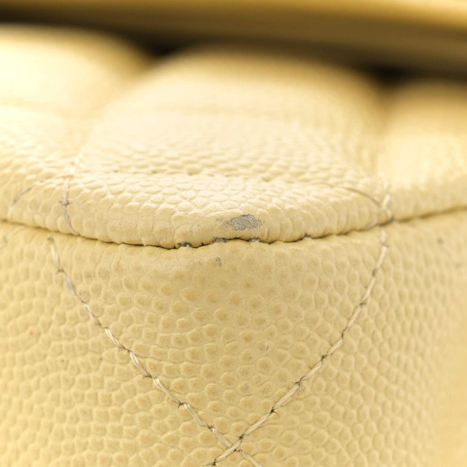Chanel Caviar Quilted Medium Double Flap Light Yellow 12 of 12