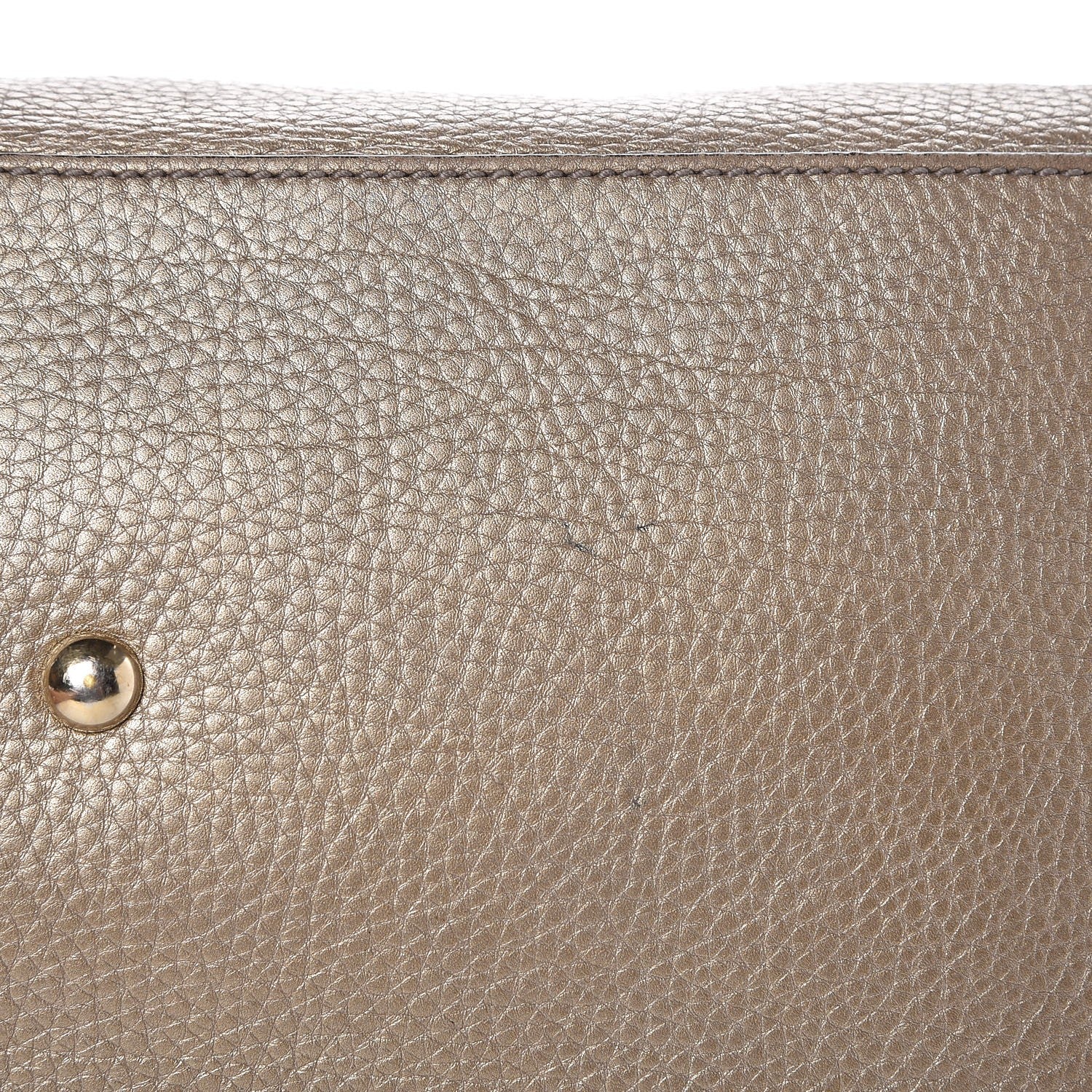 Gucci Metallic Cellarius Calfskin Small Soho Top Handle Satchel Golden Beige 14 of 18