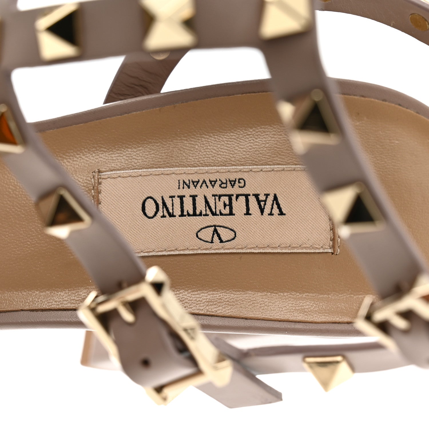Valentino Garavani Calfskin Rockstud 90mm City Sandals 39.5 Poudre 8 of 8