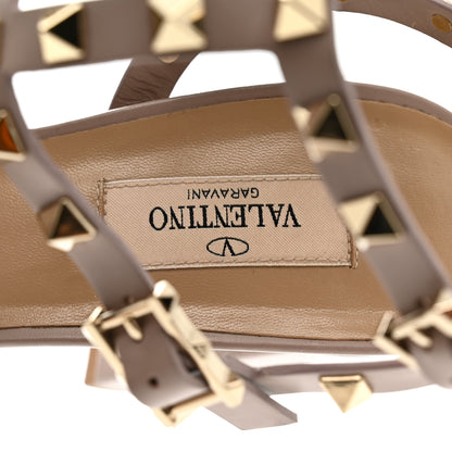 Valentino Garavani Calfskin Rockstud 90mm City Sandals 39.5 Poudre 8 of 8