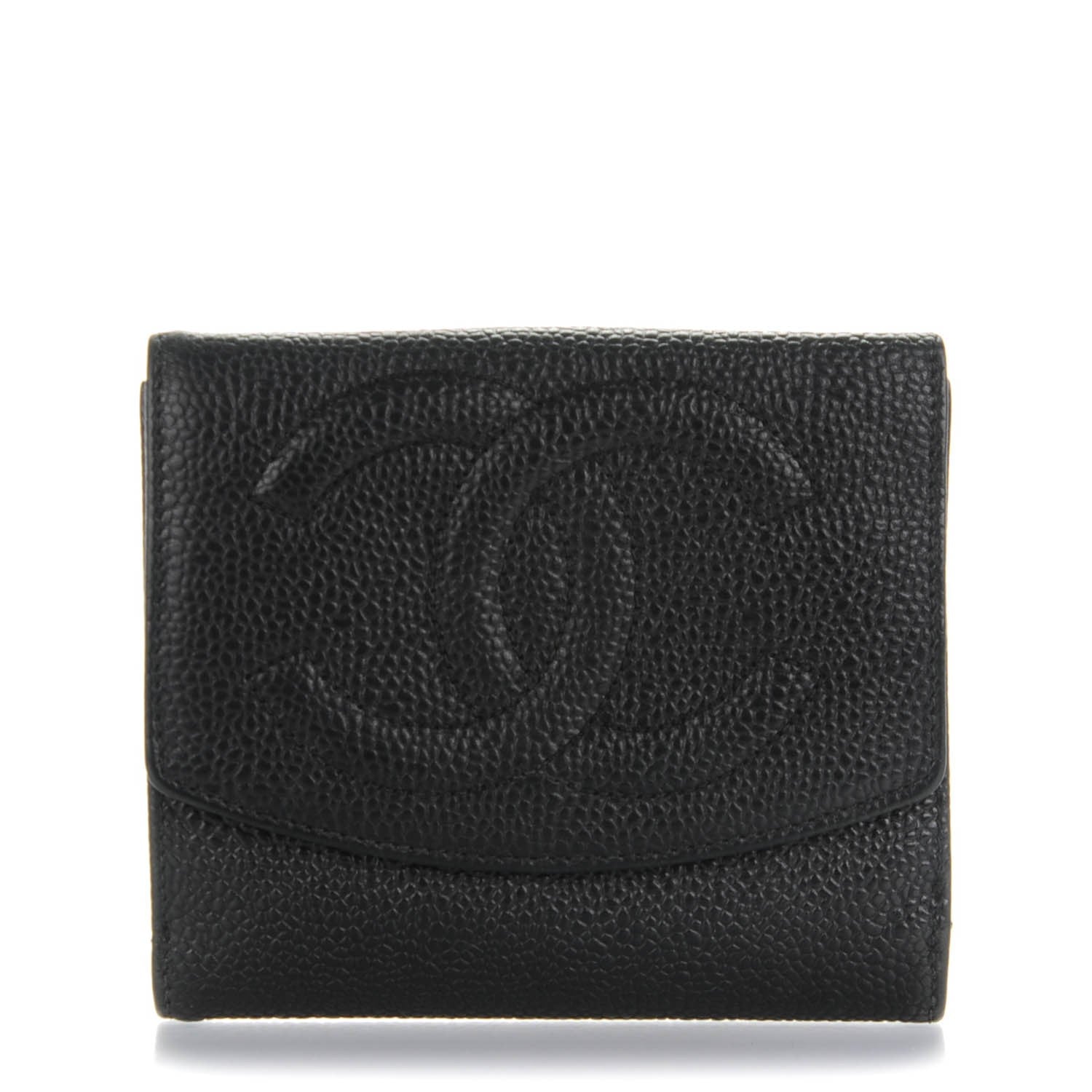 Chanel Caviar Timeless CC Compact French Wallet Black 1 of 9