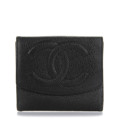 Chanel Caviar Timeless CC Compact French Wallet Black 1 of 9