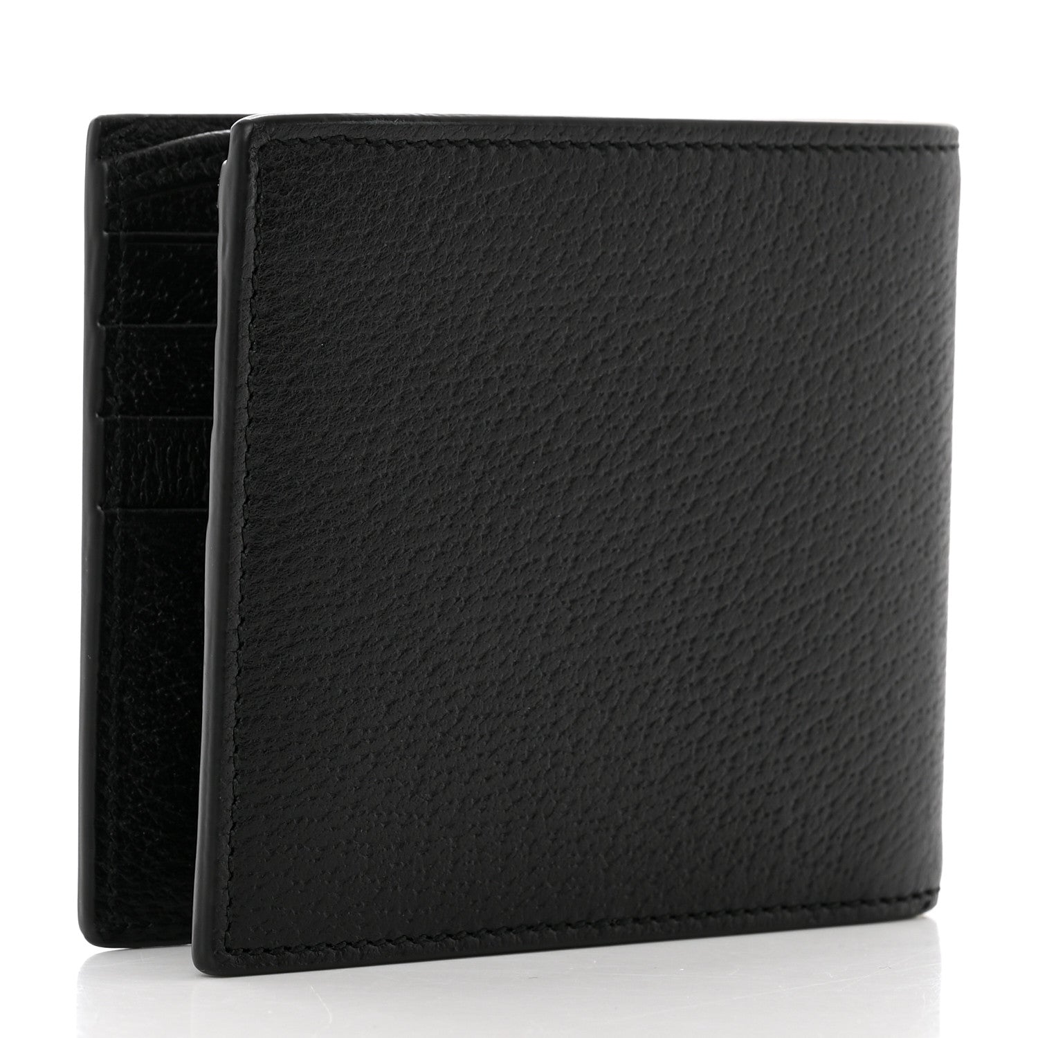 Gucci Calfskin Boar Effect GG Marmont Bi-Fold Wallet Black 3 of 8