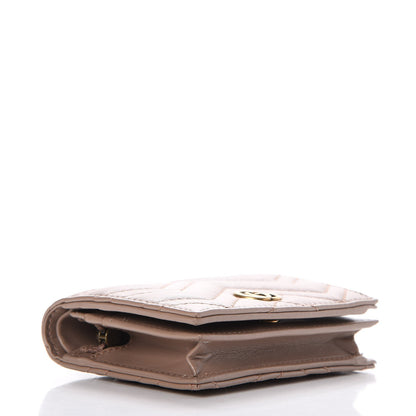 Gucci Calfskin Matelasse GG Marmont Card Case Wallet Porcelain Rose 4 of 8