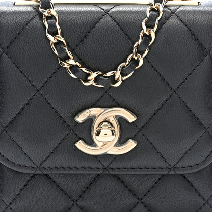 Chanel Lambskin Quilted Mini Trendy CC Clutch With Chain Black 7 of 9