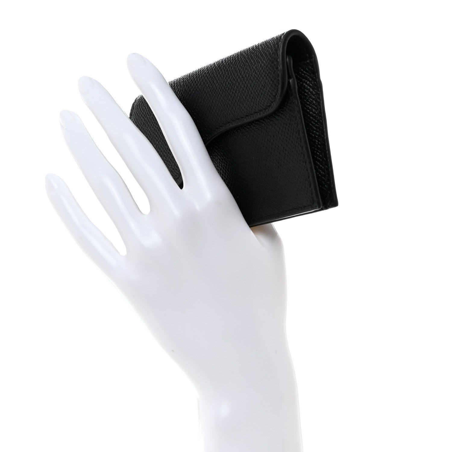 Christian Dior Grained Calfskin Saddle Card Holder Black 2 of 7