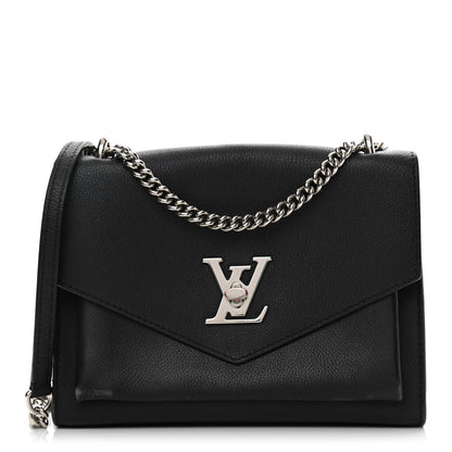 Louis Vuitton Soft Calfskin Mylockme Chain Bag BB Black 1 of 13