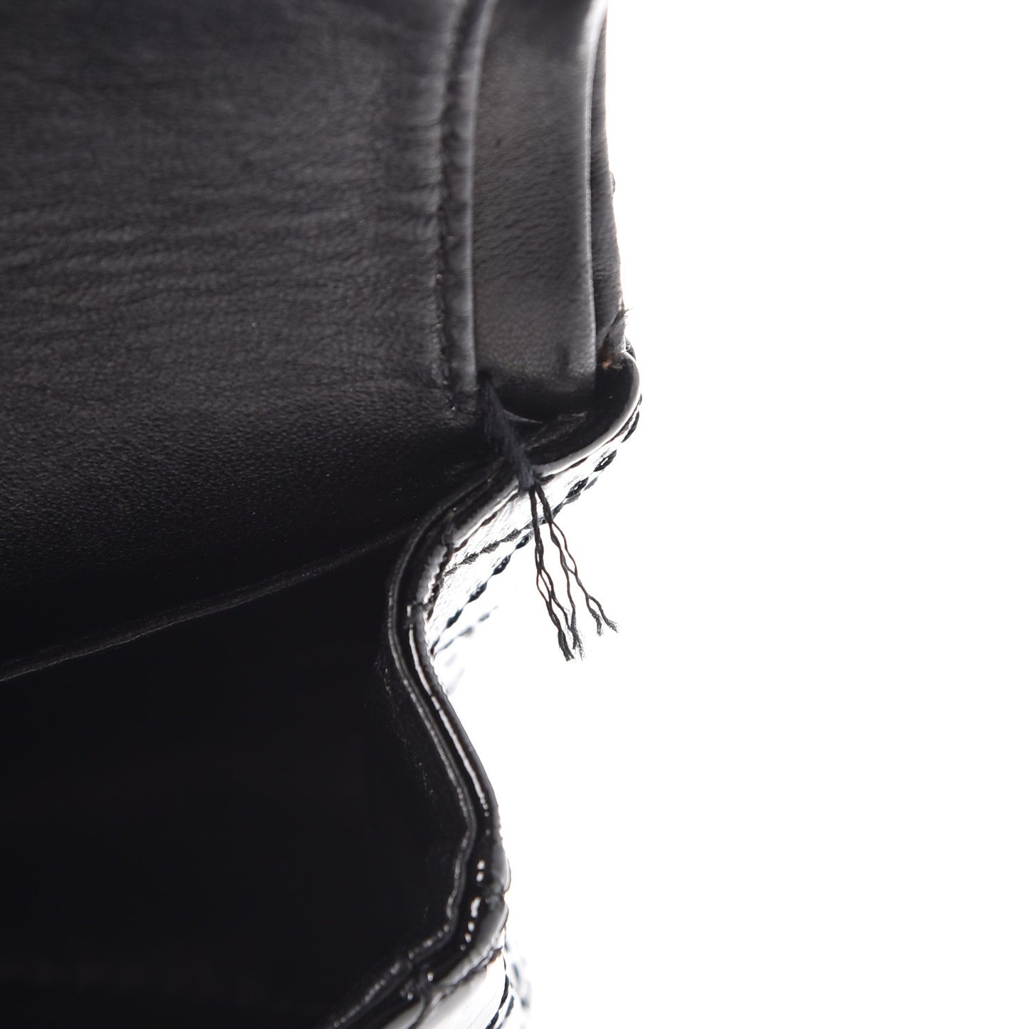 Patent Quilted Reissue Flap Clutch Bag Black