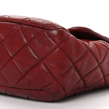 Chanel Lambskin Quilted Jumbo Single Flap Dark Red 9 of 9