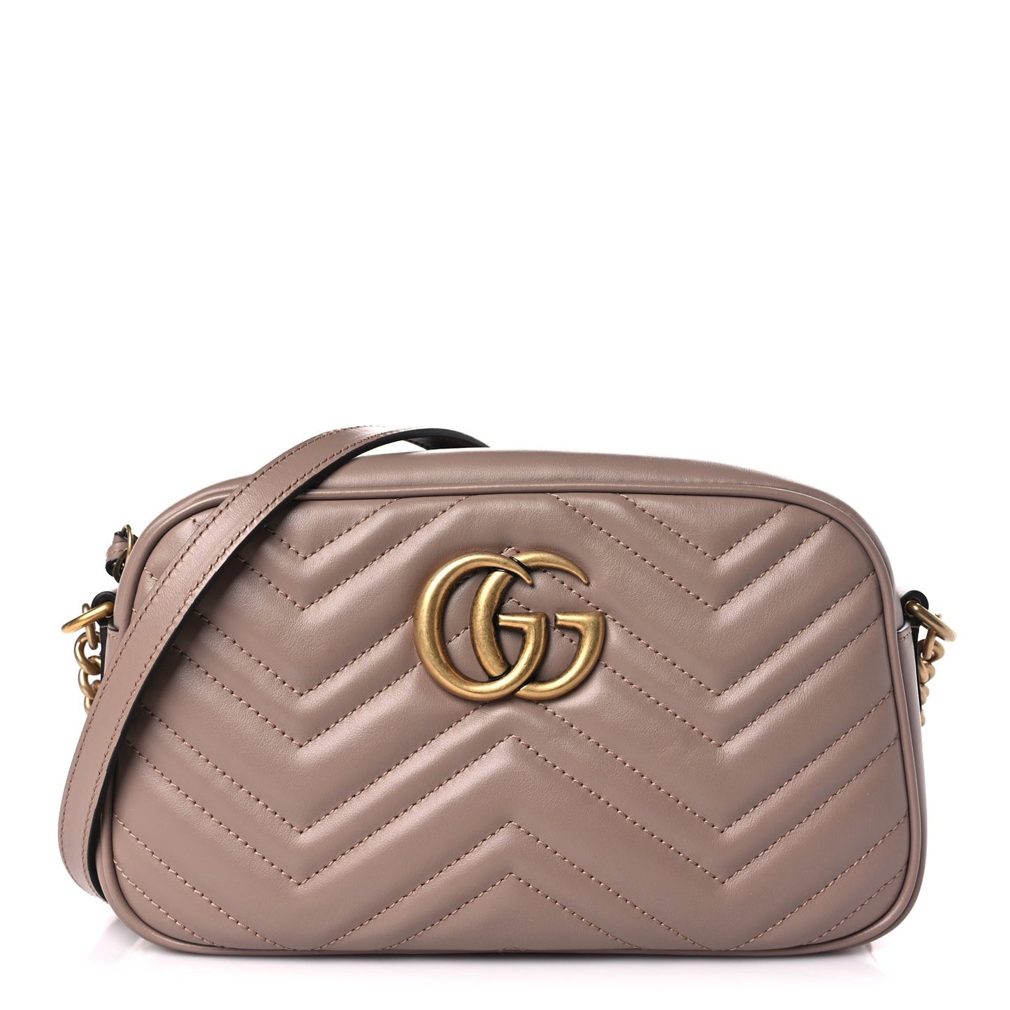 Calfskin Matelasse Small GG Marmont Chain Shoulder Bag Porcelain Rose