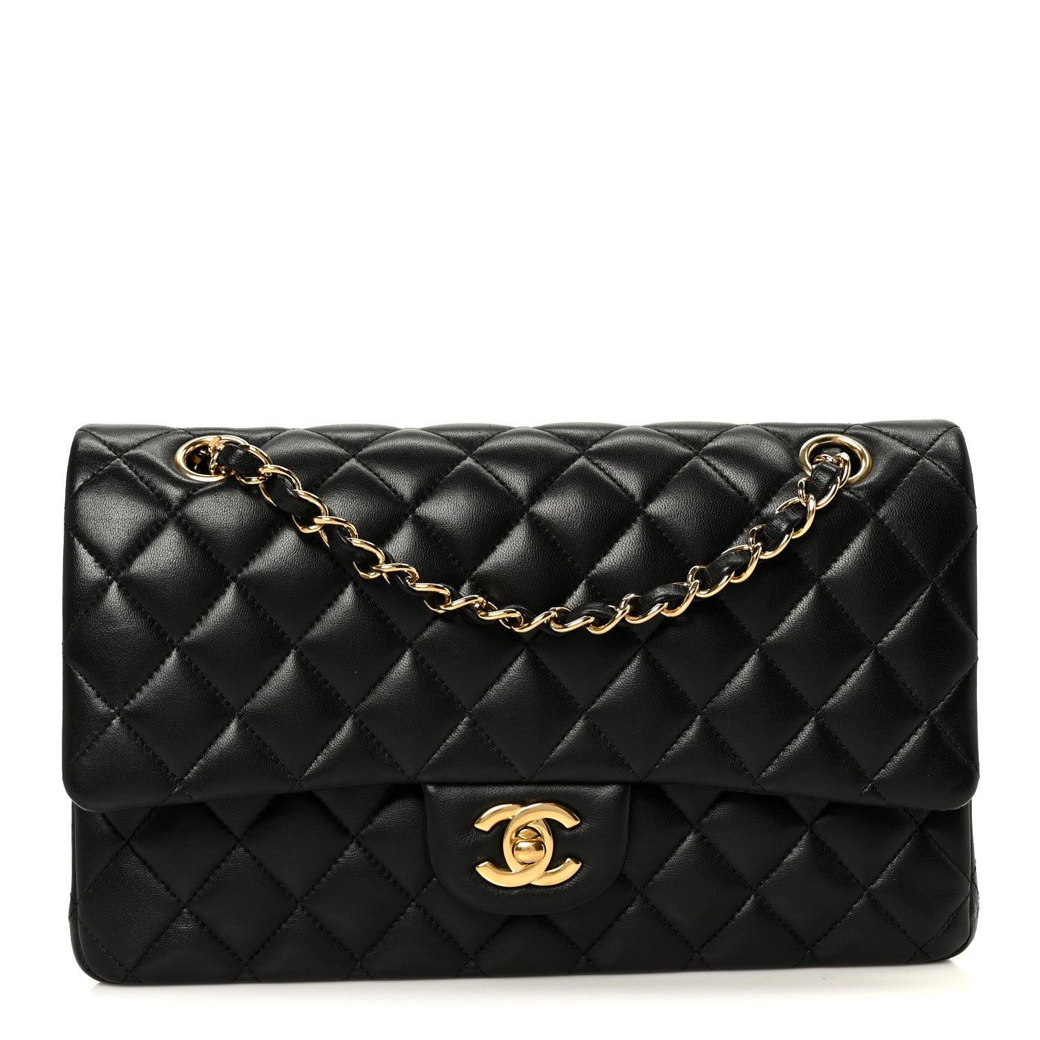 Chanel Lambskin Quilted Medium Double Flap Black 1 of 11