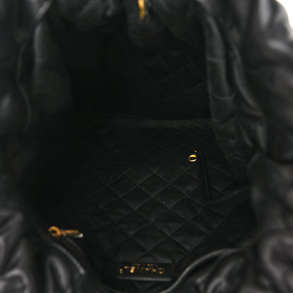 Chanel Shiny Calfskin Quilted 22 Backpack Black 5 of 10