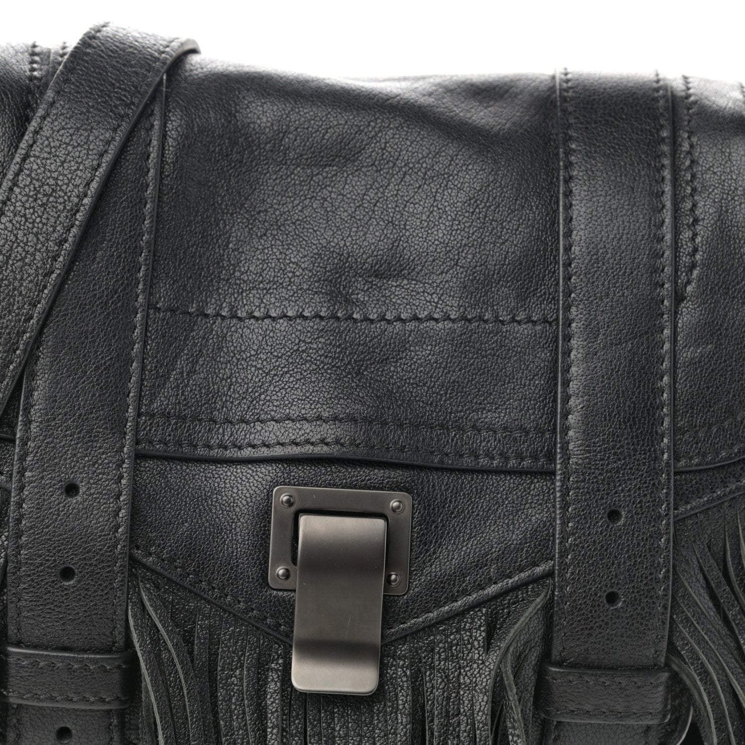 Proenza Schouler Lambskin Fringe PS1 Crossbody Pouch Black 10 of 10