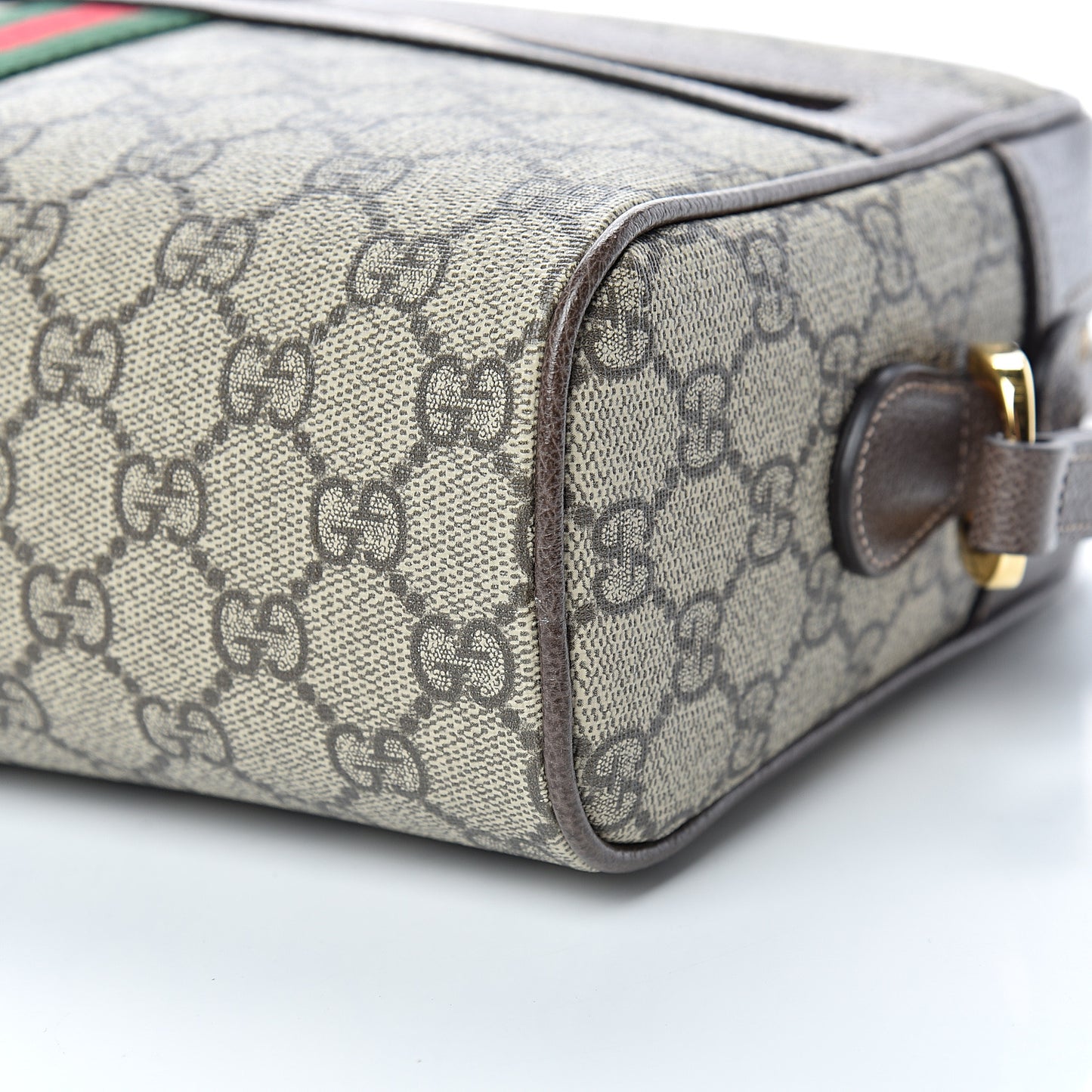 GG Supreme Monogram Web Small Ophidia Shoulder Bag Brown