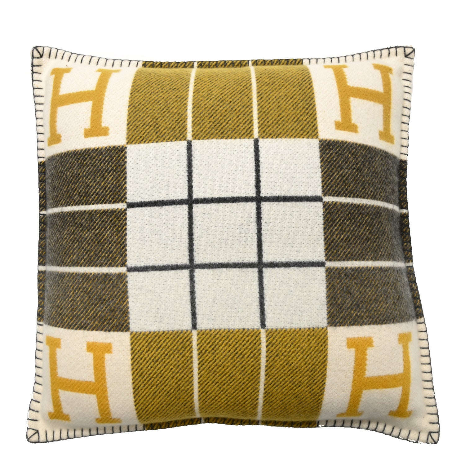Hermes Wool Cashmere Avalon III Pillow PM Gris Soleil 1 of 3